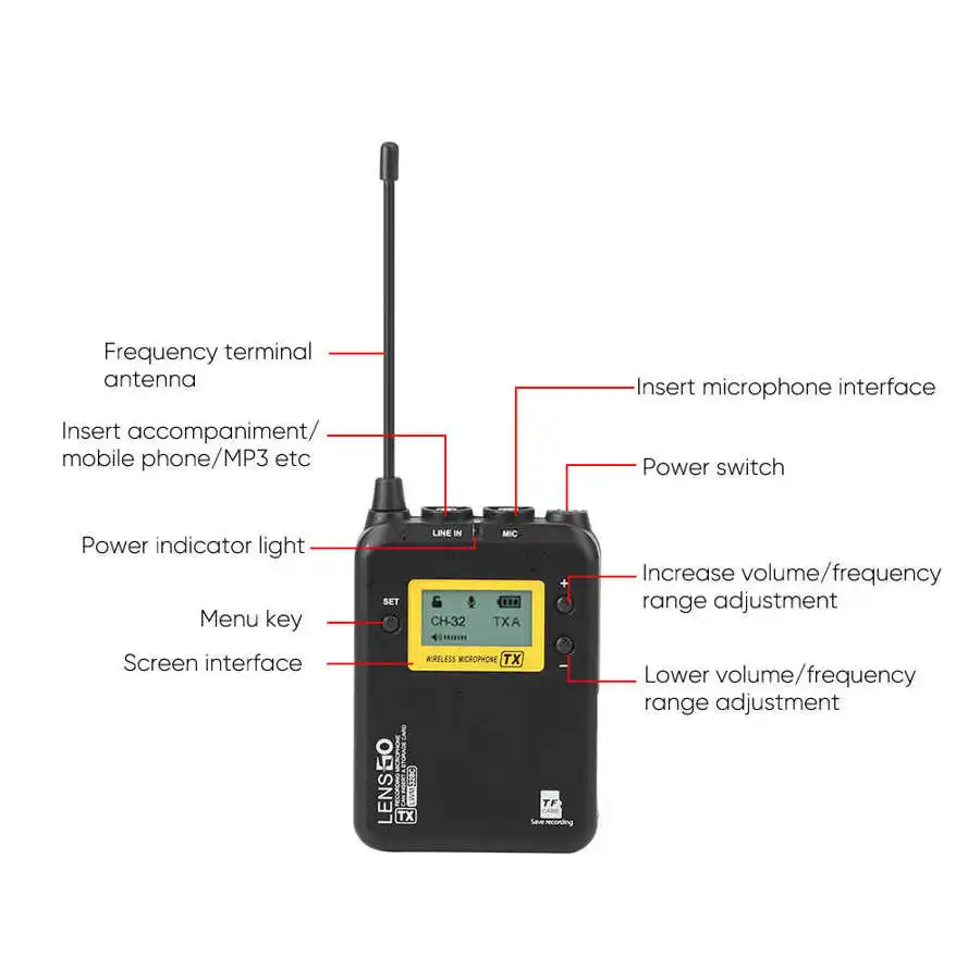 Беспроводной микрофон LENSGO LWM 328C профессиональная камера DSLR петличный передатчик