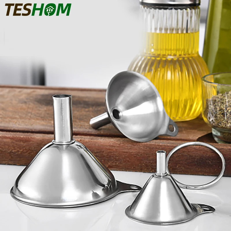 3 шт. Воронка из нержавеющей стали кухонная масляная воронка для жидкости