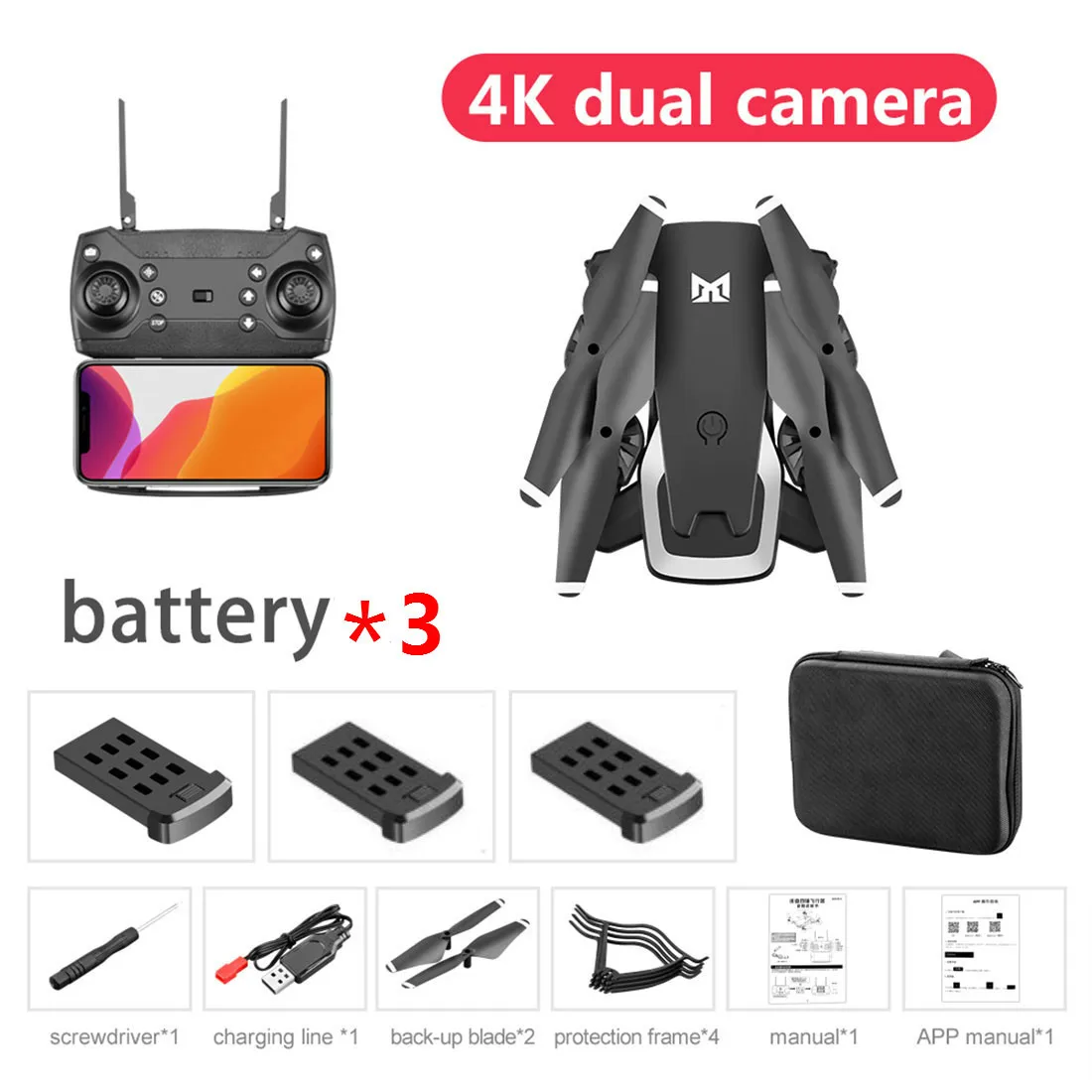 4K мини Дрон KK6 wifi FPV HD камера режим удержания высоты RC вертолет складной