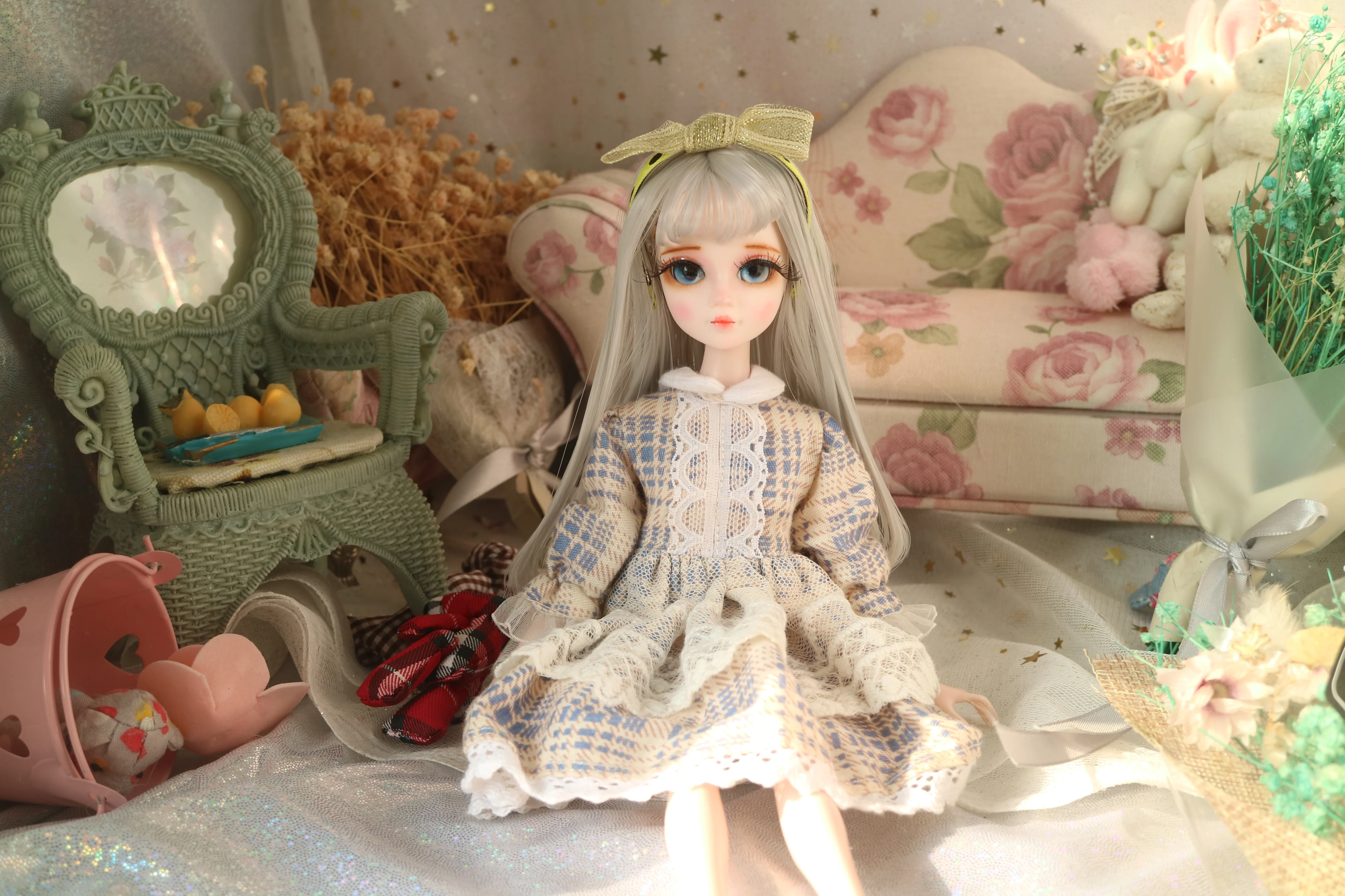 28 см ручной росписью пластиковая кукла-девушка шарнирная подвижная мягкая