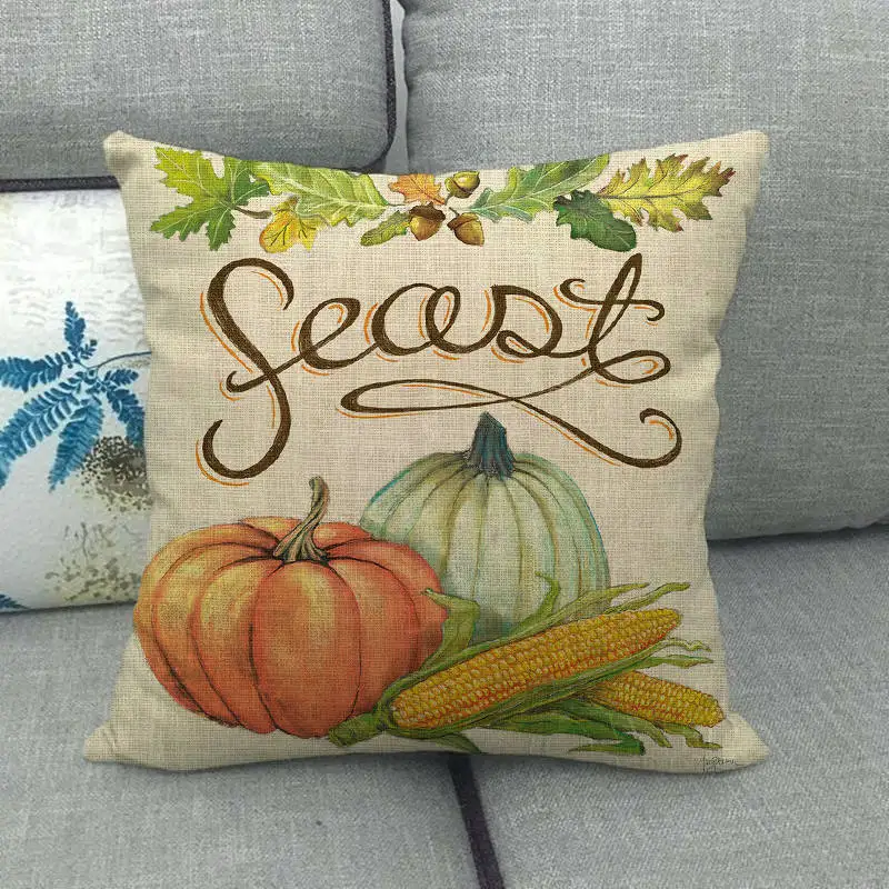 English And Pumpkin Flax Peach Leather Velvety Pillowcase Warm Comfortable Sofa Bedroom 45cmx45cm No Pillow Core | Дом и сад