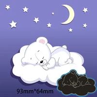 cutting dies sleeping little snow bear metal and stamps stencil for diy scrapbooking photo album embossing paper card