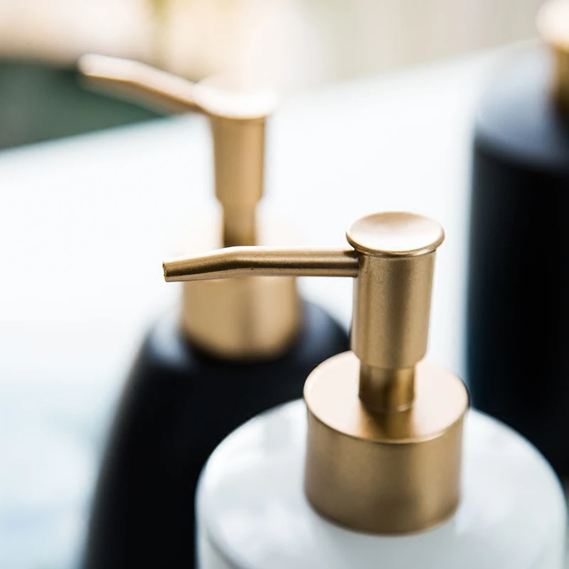 

420ml Black Matte Ceramic Emulsion Sub-bottle Pressing Bottle Gel Lotion Soap Dispenser Hand Soap Shower Gel Shampoo Bottle