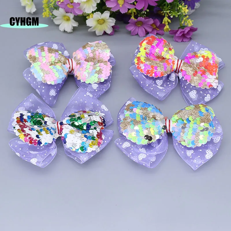 Оптовая продажа новых ленточных заколок для волос девочек шелковые заколки