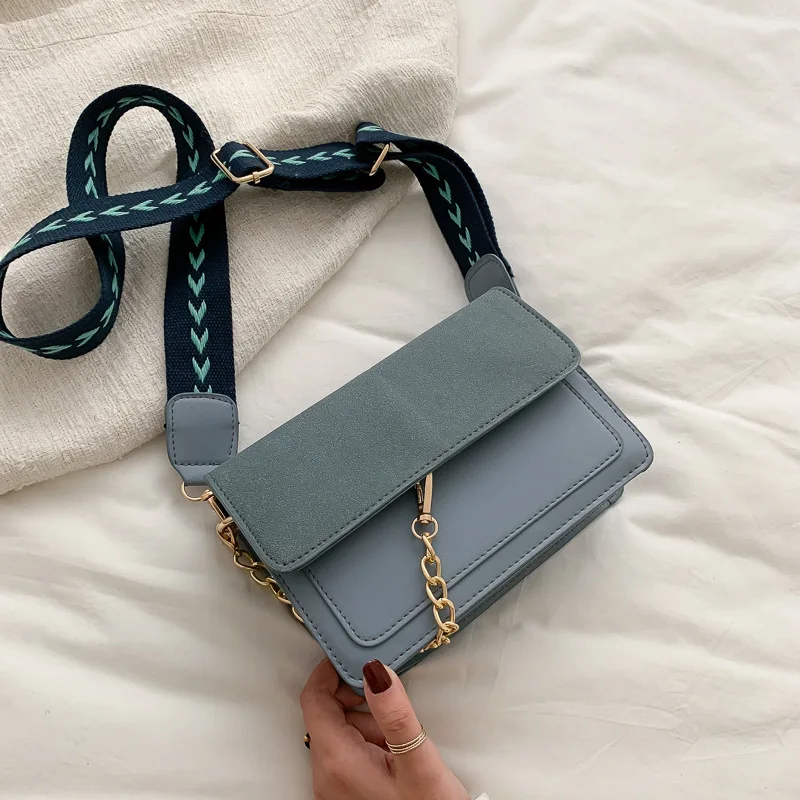 

Fashion Solid Color Shoulder Underarm Bags for Women 2021 Simple PU Leather Flap Crossbody Chain Purse Shopping Handbags