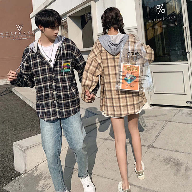 Осенняя тонкая клетчатая куртка для пар винтажный Кардиган с длинным рукавом