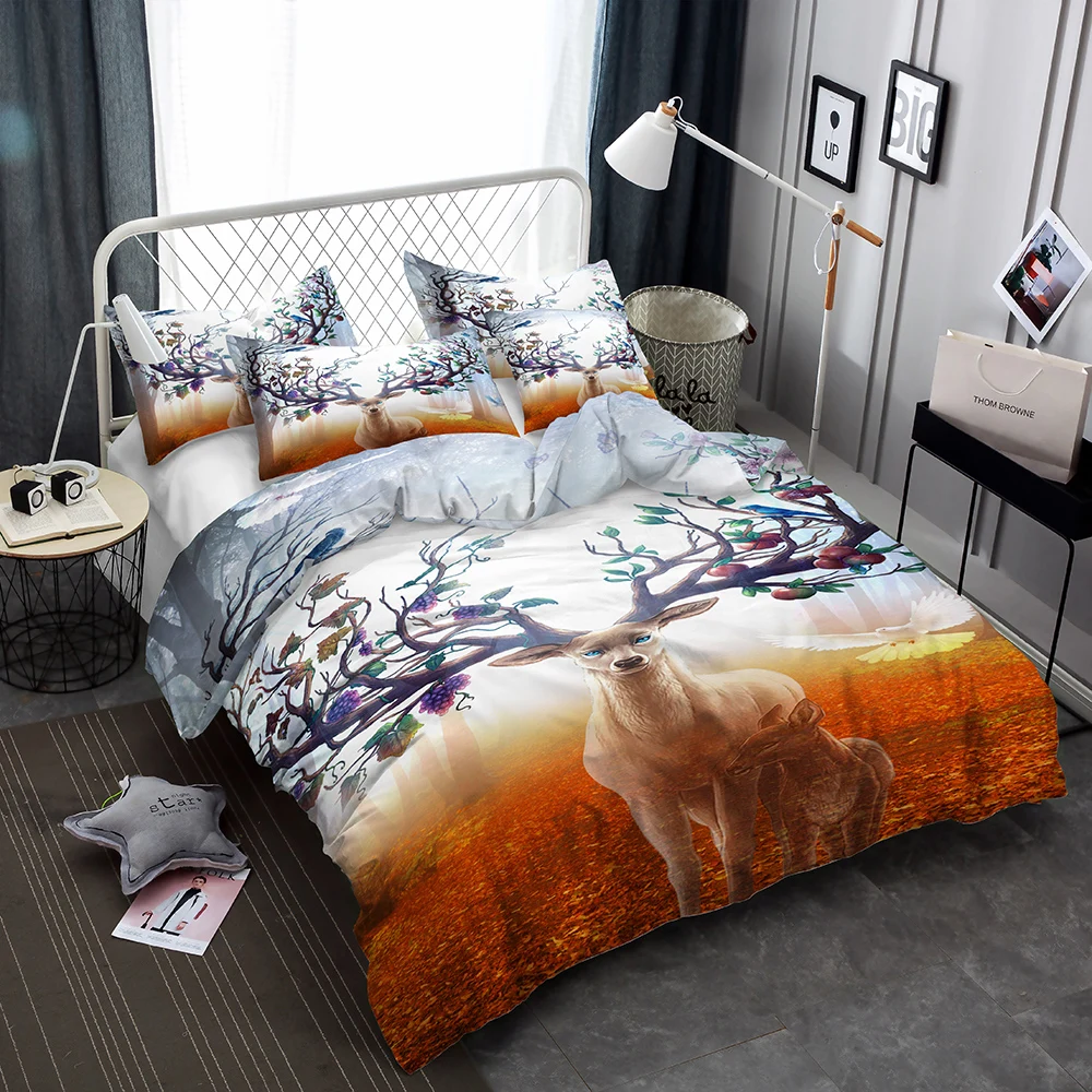 Осенне зимнее покрывало с узором животных пододеяльник из микрофибры для мамы