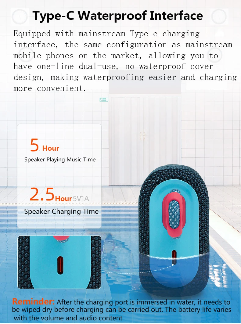 

JBL GO2/GO3 Portable Shower Wireless Bluetooth Mini IPX7 Speaker With Mic Rechargeable Battery Speakers Waterproof Sport Outdoor