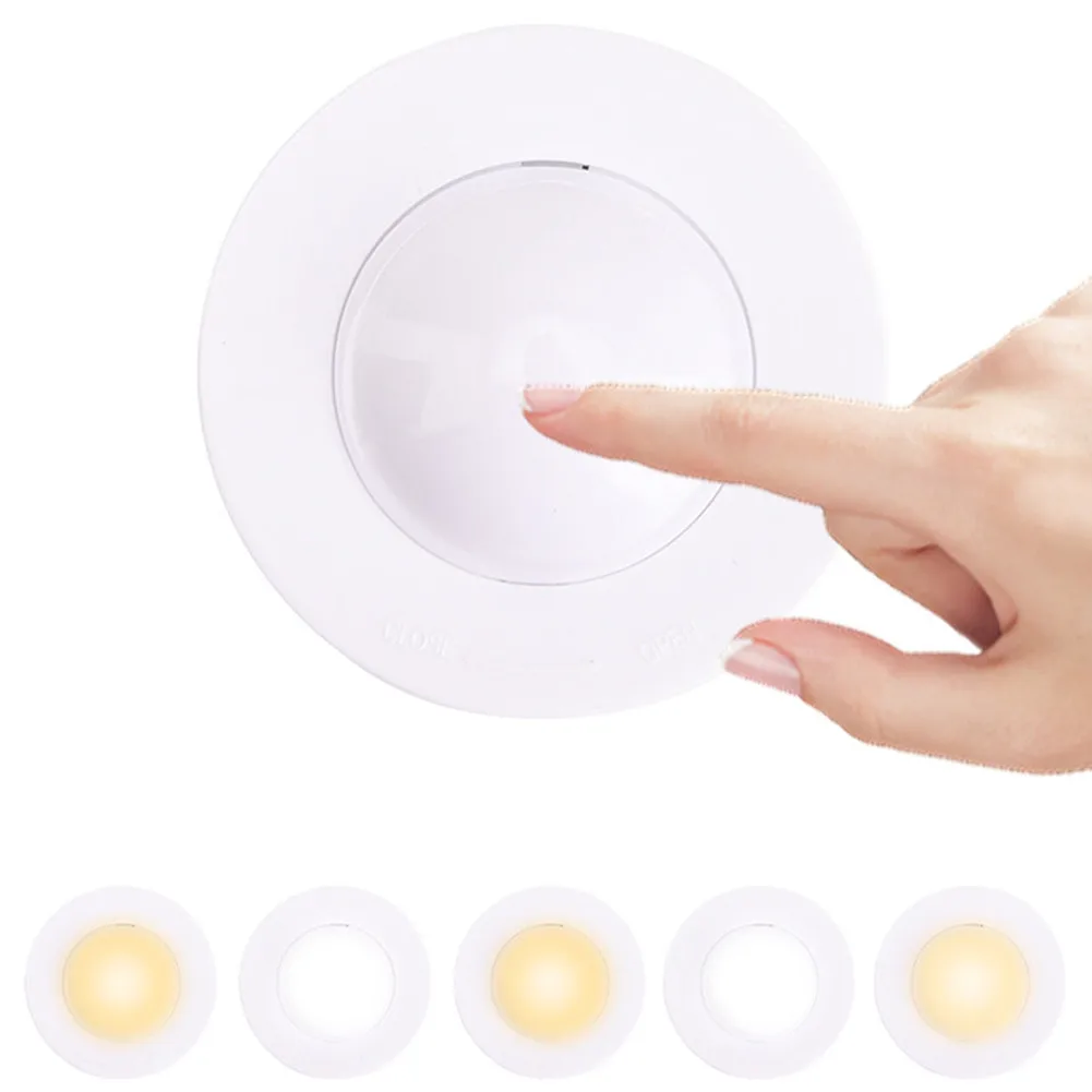 

Round Night Light Led With Remote Warm White Led Lamp 2Color For Display Cabinet Fill Light White Warm White Led Lamp