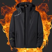 mens jackets outdoor hiking soft shell fleece windproof waterproof body heating tactical jacket 3 in 1 womens vests xa495a