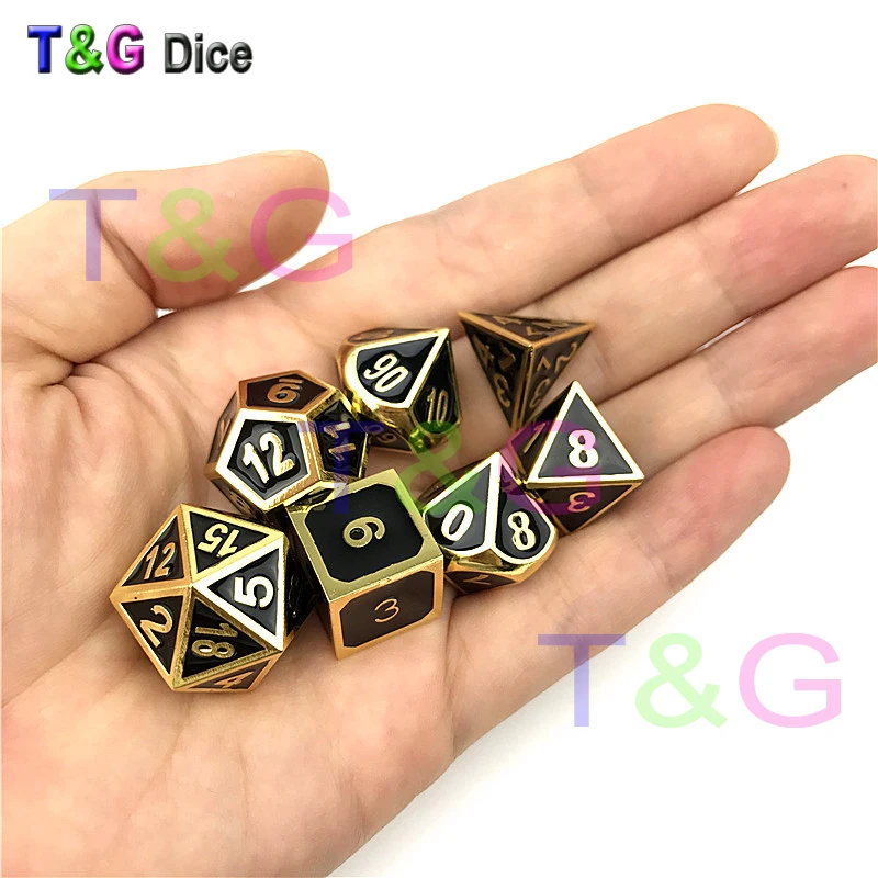 2017 Новый DnD 7 шт./компл. креативные многогранные металлические игральные кости Dado