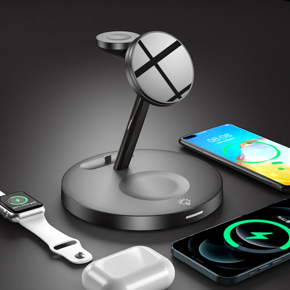 bonola 4 in 1 magnetic wireless charger stand for iphone 13 12 pro max fast wireless charging for apple watch 7 6airpod pro 2 3 free global shipping