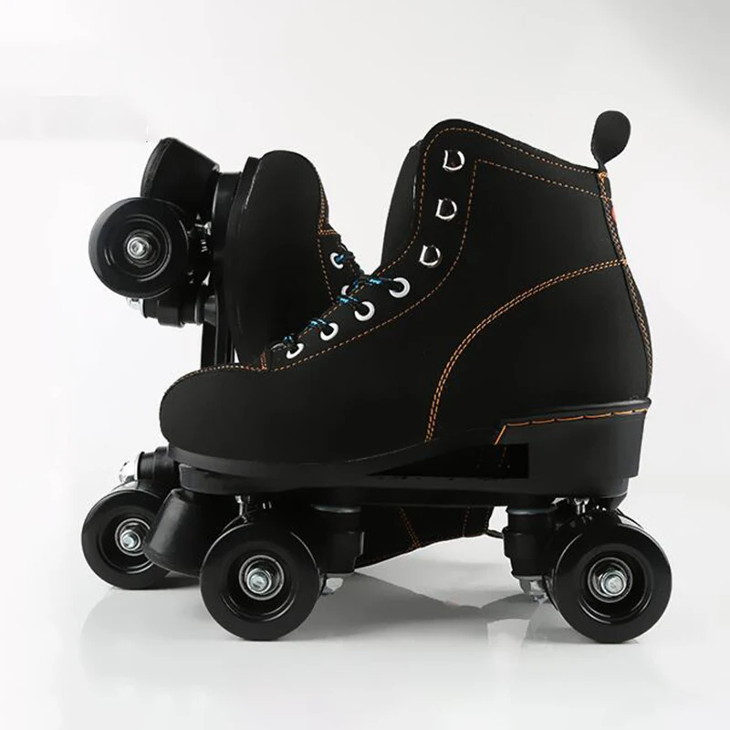 Adult Double Row Skates Adult Men and Women Flash Roller Skates Roller Skates Double Outdoor Patines  shoes with 4 Wheels