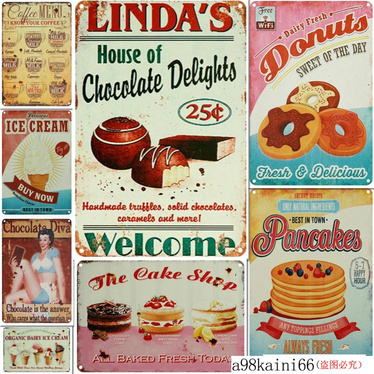 Новинка вкусные пончики магазин бар кафе таверна металлический жестяной знак