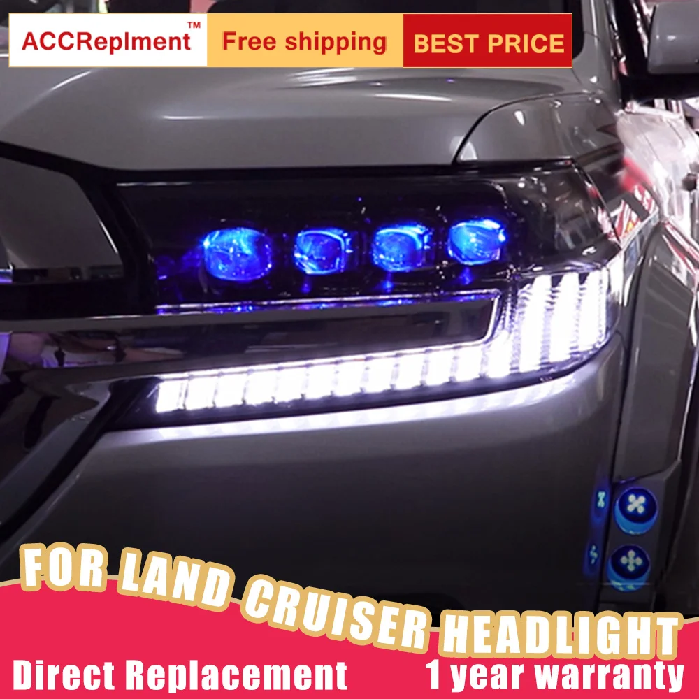 2 шт. светодиодный светодиодные фары для Toyota Land Cruiser 2017-2019 | Автомобили и мотоциклы
