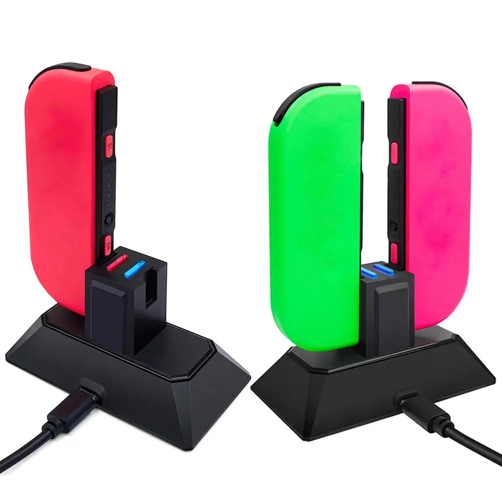 2 в 1 геймпад Зарядное устройство Док-станция для NS Switch Joy-Con& Pro геймпад контроллер зарядная подставка с типом C светодиодный зарядная док-станция