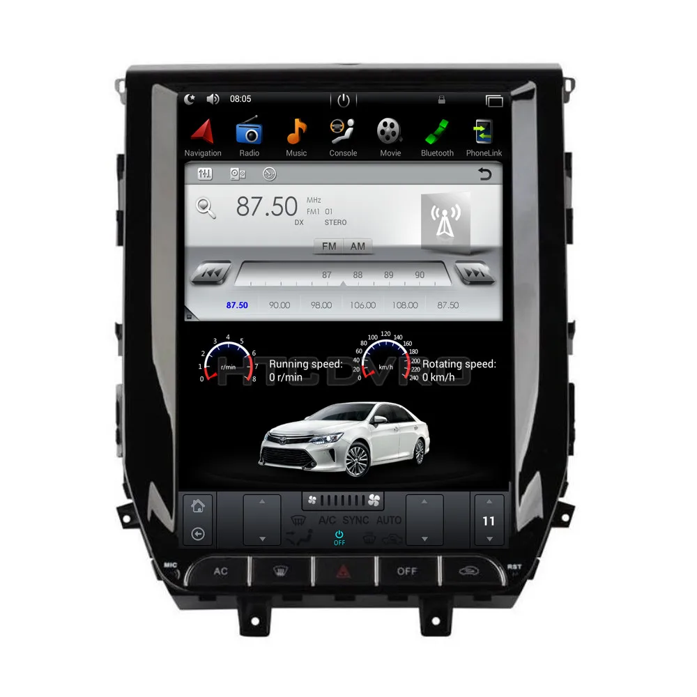 YMODVHT 12 1 дюймов Telsa стиль вертикальный экран четырехъядерный Android 7 2 ГБ