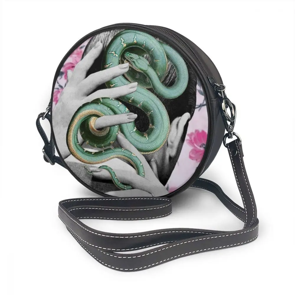 Сумка через плечо с головой змеи кожаная сумка многофункциональные женские