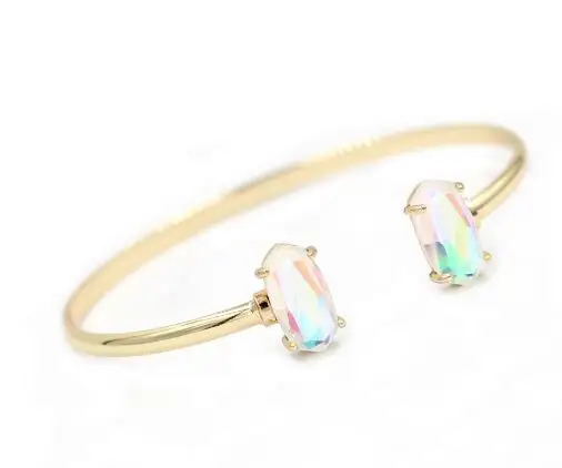 Gold AB bangle Модные маленькие стеклянные Висячие AB серьги для женщин - Окраска металла: Gold AB bangle