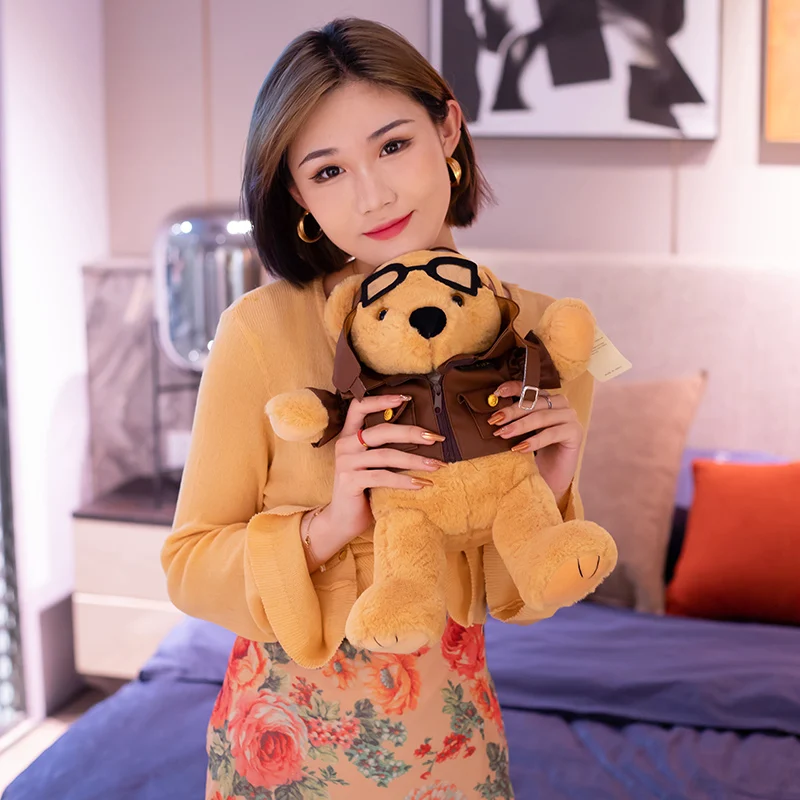 

30/40cm kawaii cute movie pilot bear plush toy room bed life decoration children holiday gift
