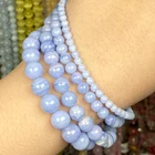 Натуральный фиолетовый Агат Камень круглые свободные бусины для самостоятельного изготовления ювелирных изделий Аксессуары для браслетов 4-10 мм 15 дюймов