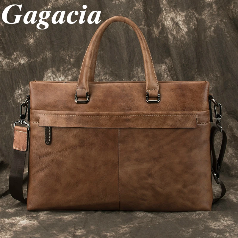 

Gagacia Luxury Handbags For Men Genuine Leather Messenger Shoulder Bags New Vintage Totes Bag Casual Business Man's Briefcase