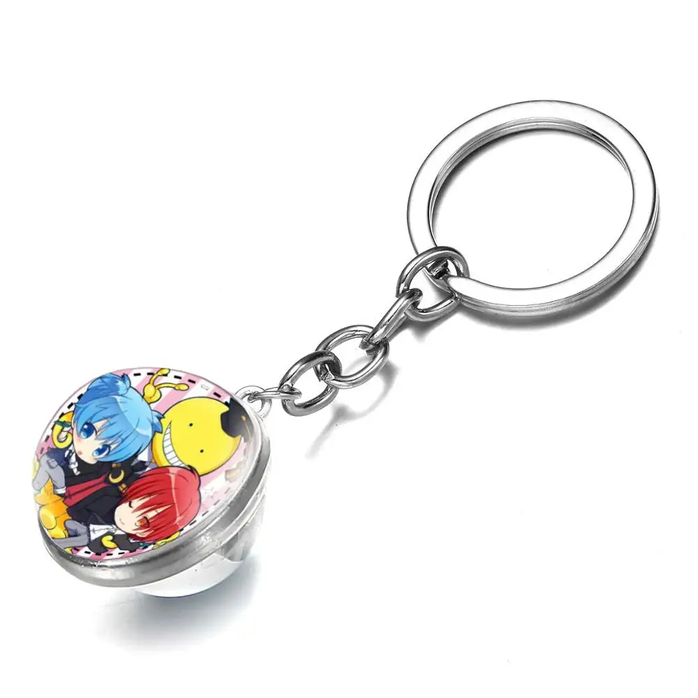 SIAN New Cartoon Assassination Classroom Keychain Double Side Photo Pendant Key Chain Ring Holder Jewelry Collection Accessories | Украшения