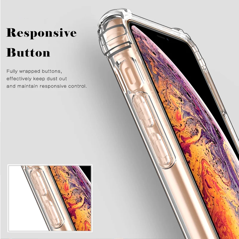 Прозрачный чехол для iPhone XS XR, тонкий противоударный акриловый чехол из ТПУ с кристаллами для телефона Apple iPhone XS Max, полностью защитный чехол