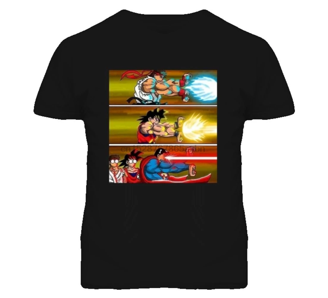 Рю Гоку Супермен хадакен волна движения кулак забавная футболка Бесплатная