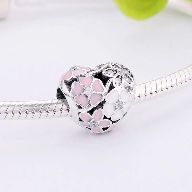 Розовый эмалированный цветок вишневого цвета бусина подходит для оригинального