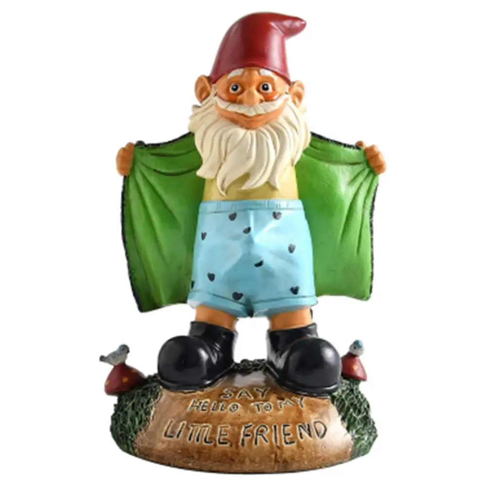 

1PC Sexy Funny Garden Gnome Statue Garden Decoration Outdoor Resin Dwarf Statue Figurines Craft Tuin Decoratie Yard Art Ornament