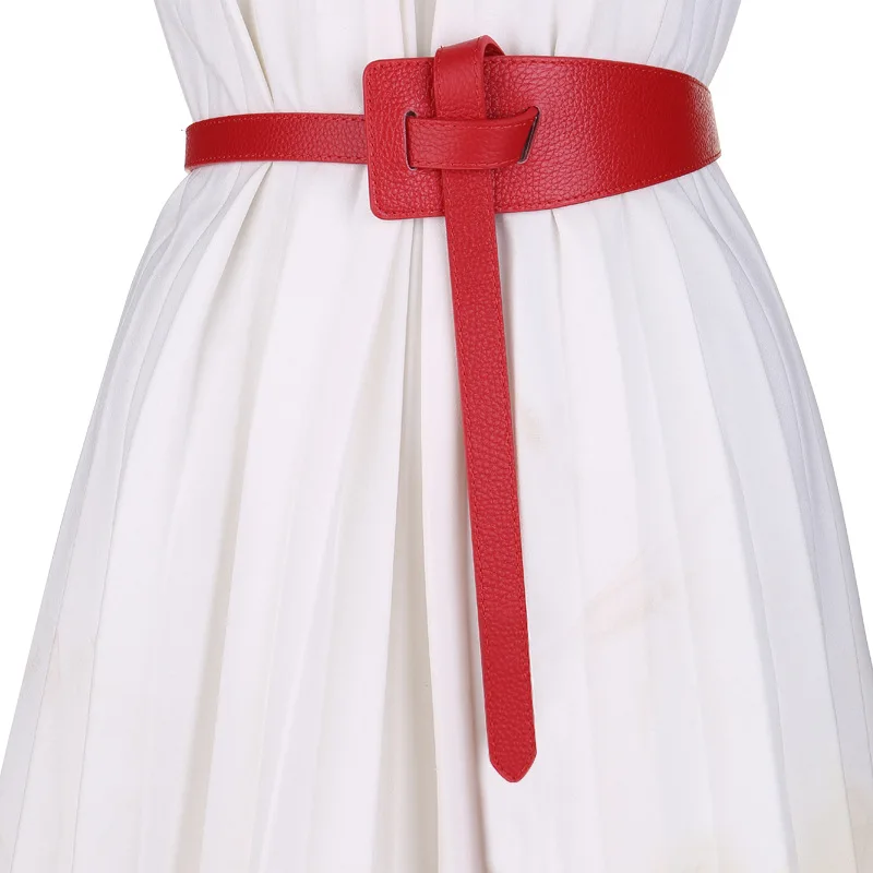 

Wide Belt Ladies Cowhide Decoration Fashion All-match Waistband with One-piece Dress Waist Black Shirt with Waist Closure
