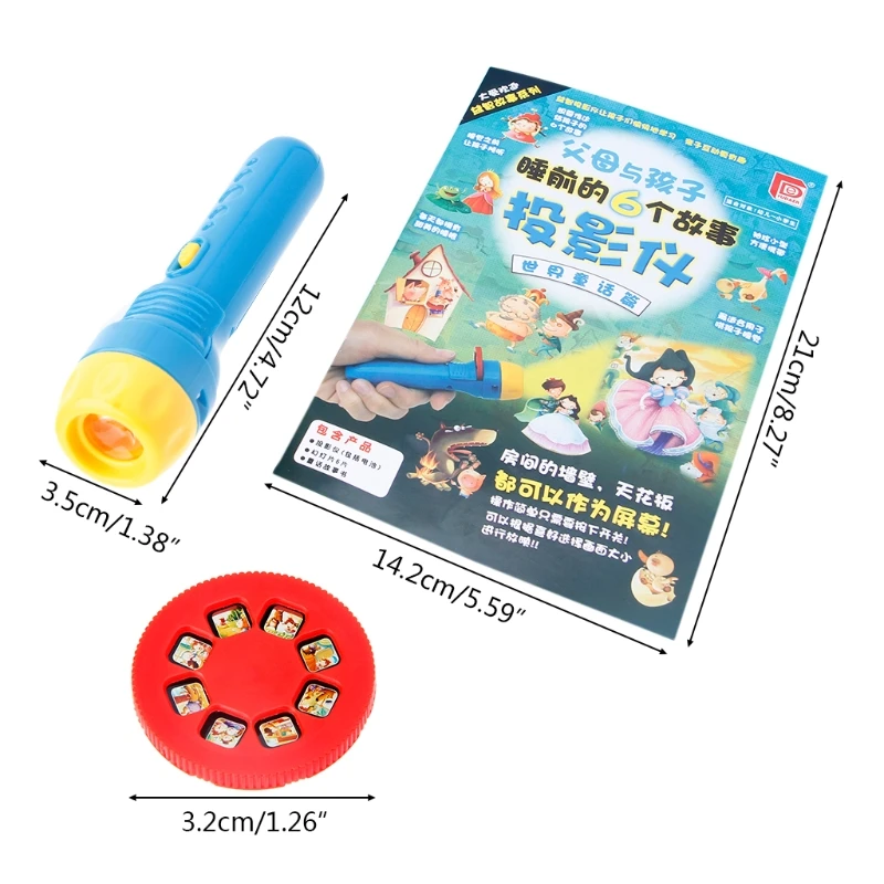 

Fairy Tales Sleeping Story Light Projector Flashlight Toys Kids Educational Toy