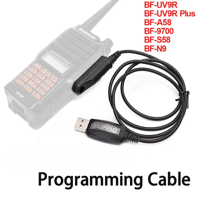 USB Кабель для программирования шнур CD Baofeng BF-UV9R Plus A58 9700 S58 N9 и т. д. рация UV-9R радио ПК