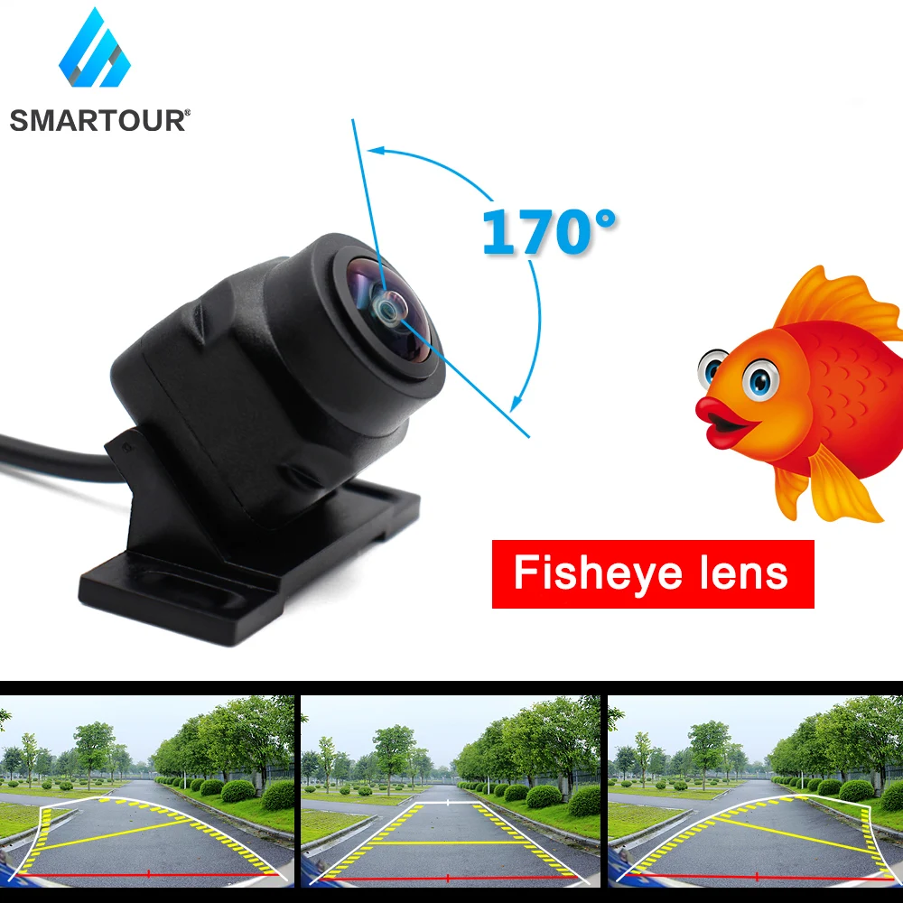 

Smartour HD 1920*1080P Night Vision Fisheye Lens Vehicle Reverse Backup dynamic Rear View Camera Universal Track camera