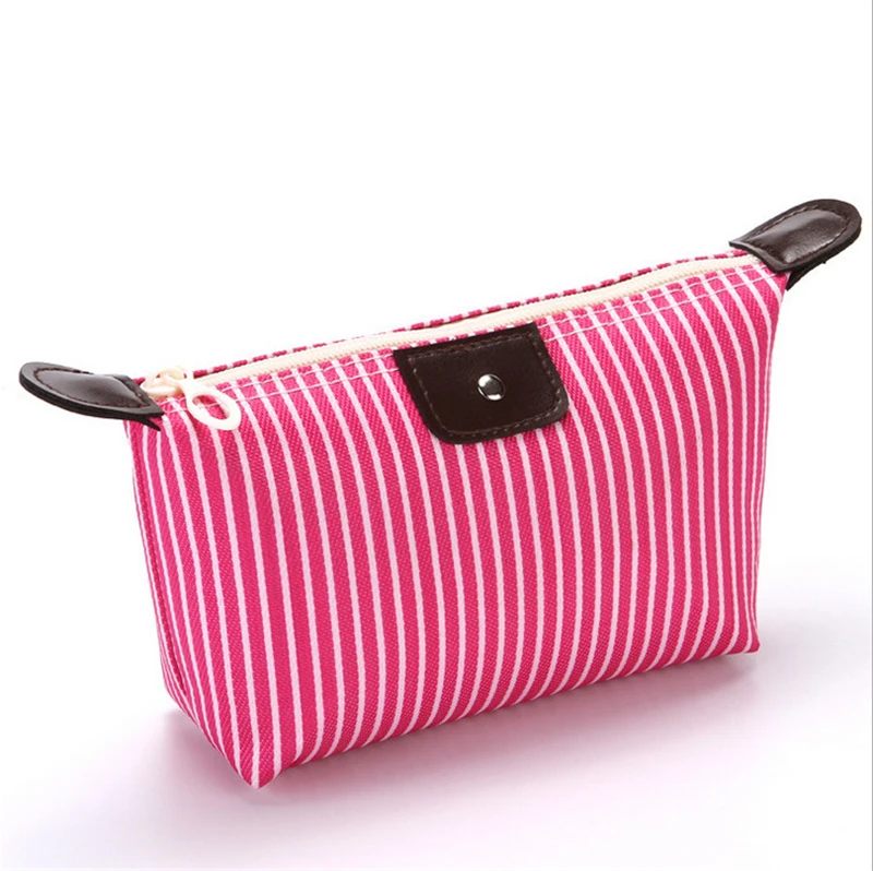 

Creative Dumplings Shape Cosmetic Bag Women Fashion Striped Make Up Kit Small Makeup Bag Portable Travel Organizer Storage Bags