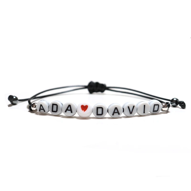Уникальный браслет с надписью имя для женщин и мужчин плетеный двойной подарок