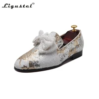 ligustel man loafers male luxury wedding party white shoe men original high quality red bottom shoes for men with free shipping