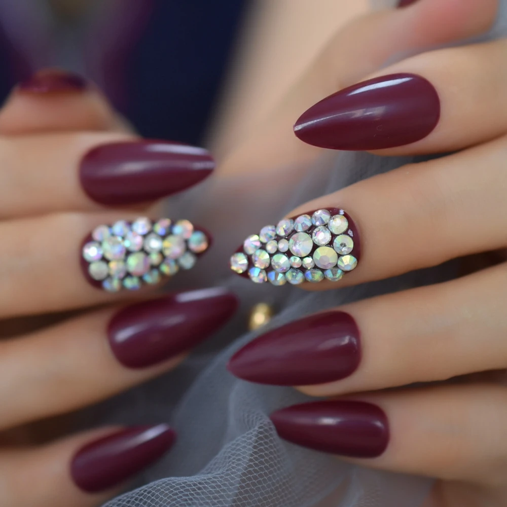 Декоративные искусственные ногти с кристаллами 28 шт. | Красота и здоровье