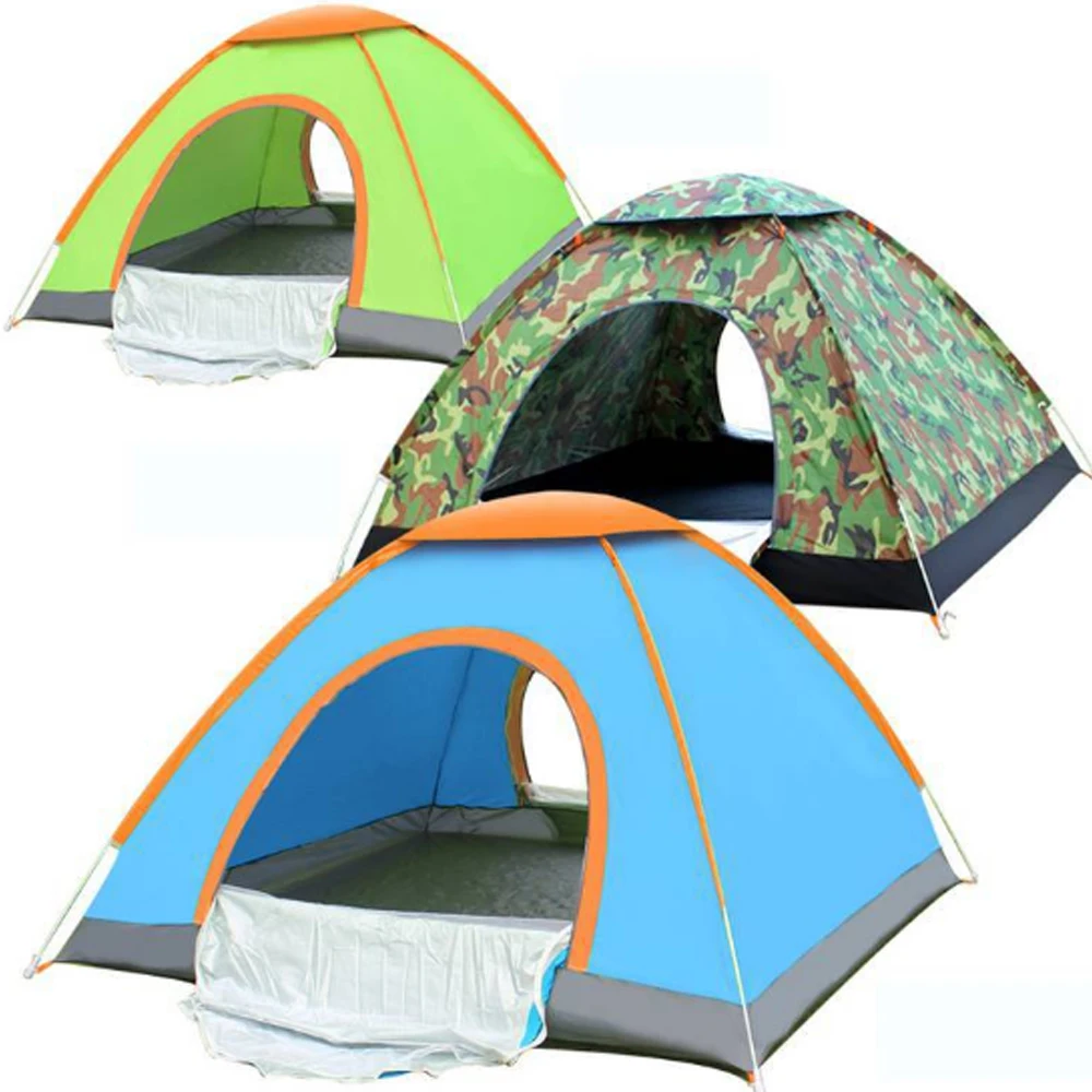 Туристическая автоматическая палатка на 2 человек большая семейная двухслойная