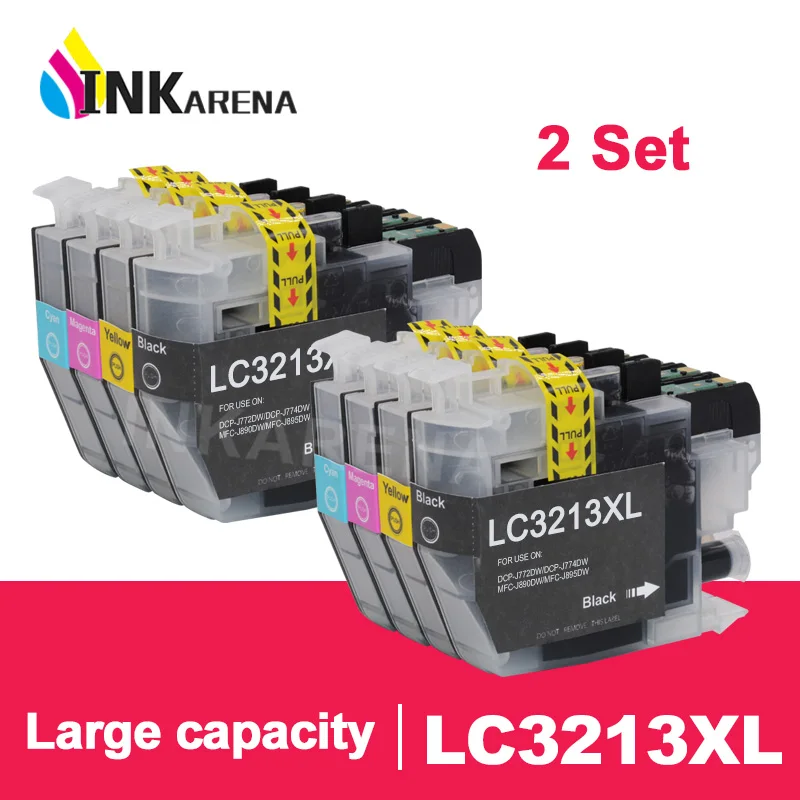 

INKARENA 2set LC3213 Compatible Ink Cartridge For Brother LC 3213 DCP-J772DW DCP-J774DW MFC-J890DW MFC-J895DW Printer 4 Color