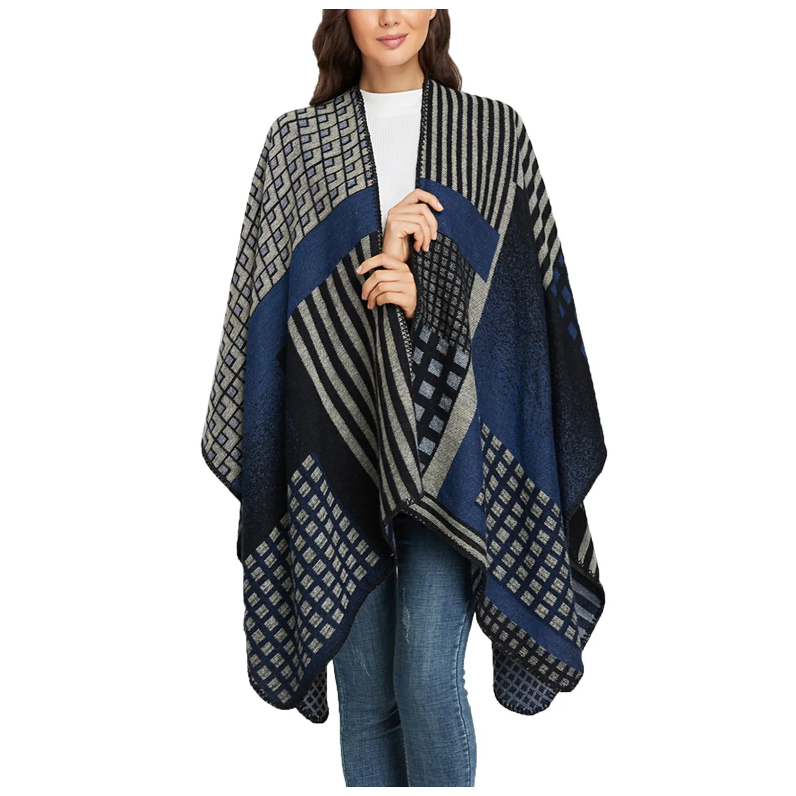 Модный женский шарф в полоску Сезон осень-зима Кашемировые теплые толстые мягкие