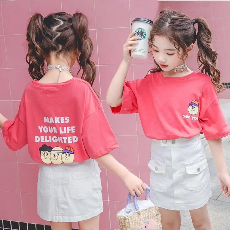 

1-7-year-old girls' skirt new children's wear medium and large children's A-line skirt dress denim skirt summer pure cotton