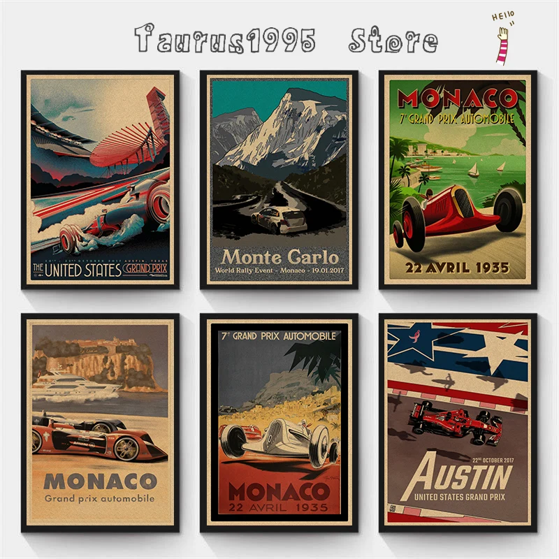Новинка Супер гоночный автомобиль Ретро 2006 Монако мотор постер настенное
