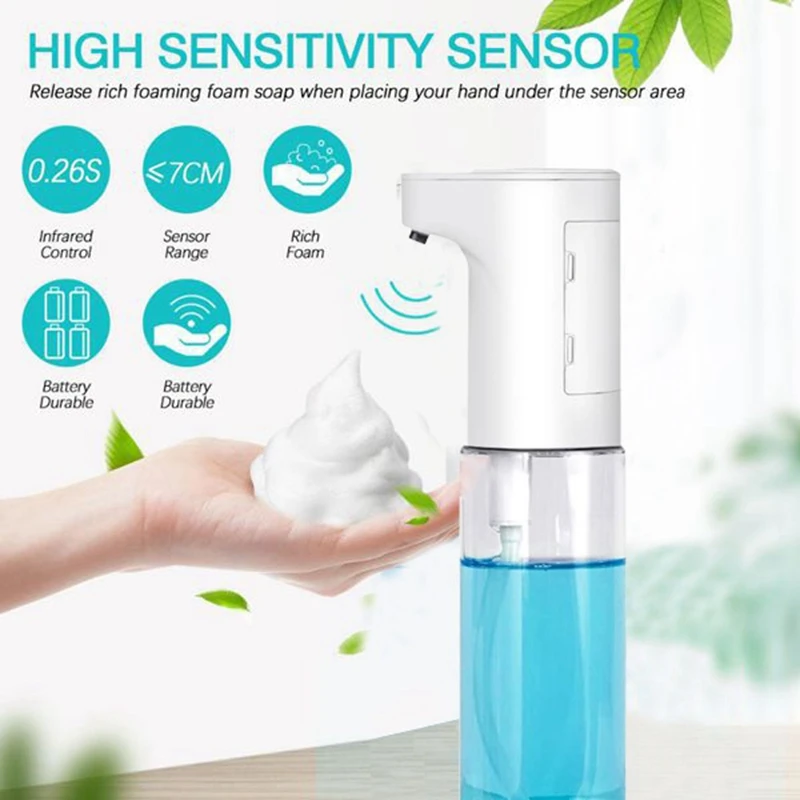 

Automatic Soap Dispenser 500Ml,Touchless Battery Electric Auto Foam Hand Sanitizers Dispenser for Bathroom Office Hotel