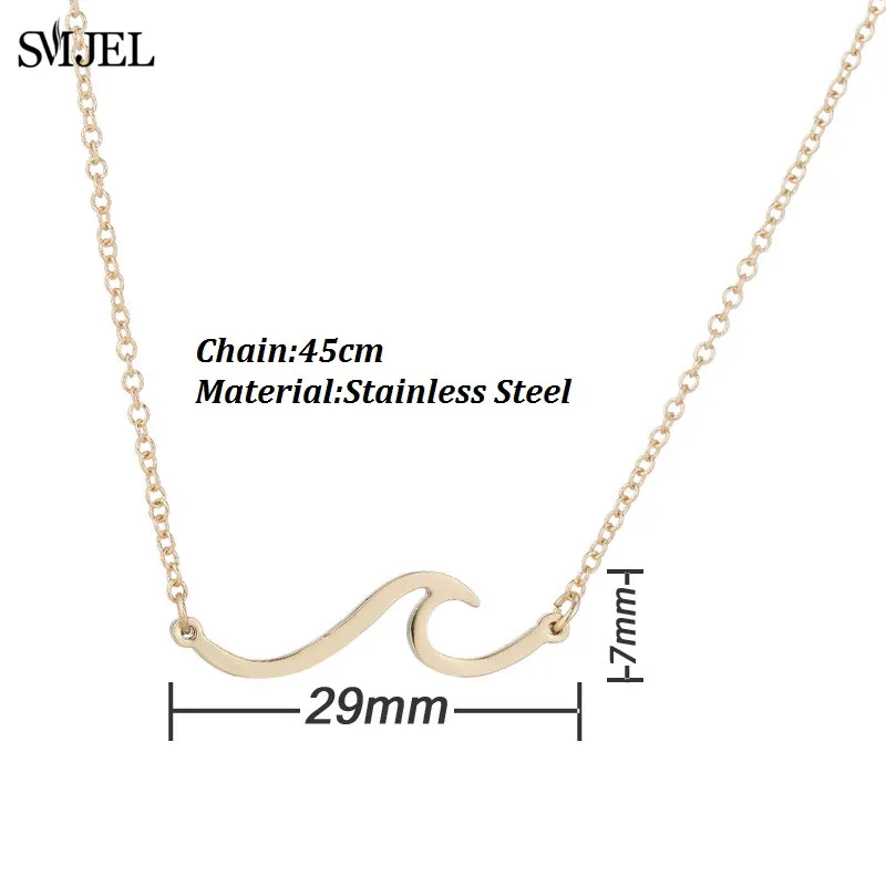 Кулон SMJEL из нержавеющей стали с волнистым Китом птица геометрические ожерелья