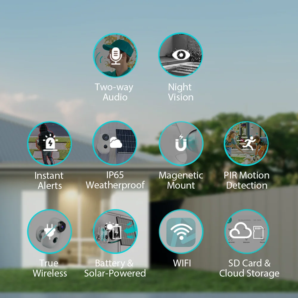 HeimVision HMD2 IP Camera 1080P Wireless Rechargeable Battery Weatherproof Solar Panel Continuously Supply Power Security | Безопасность
