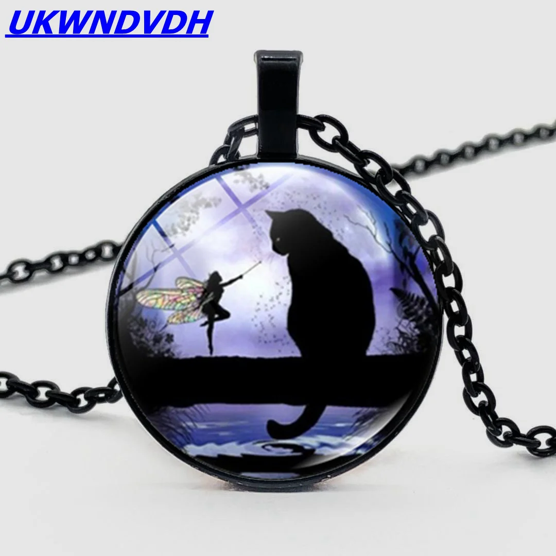 

Fairy Tale Black Crystal Pendant Necklace Jewelry Fashionable Sweater Chain Pendant Jewelry