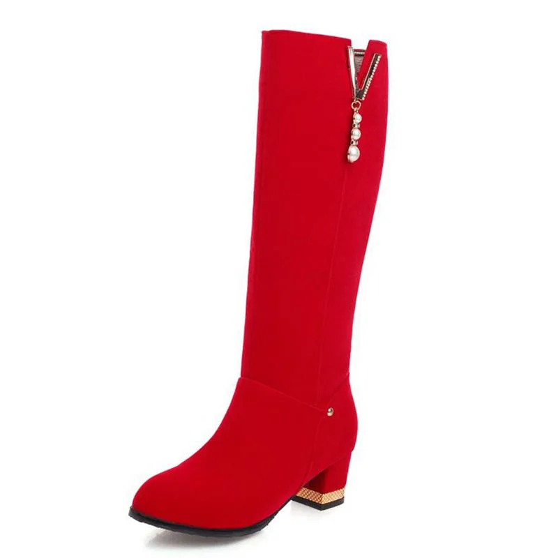 Новинка весна осень 2020 сапоги до колена замшевые высокие на толстом каблуке