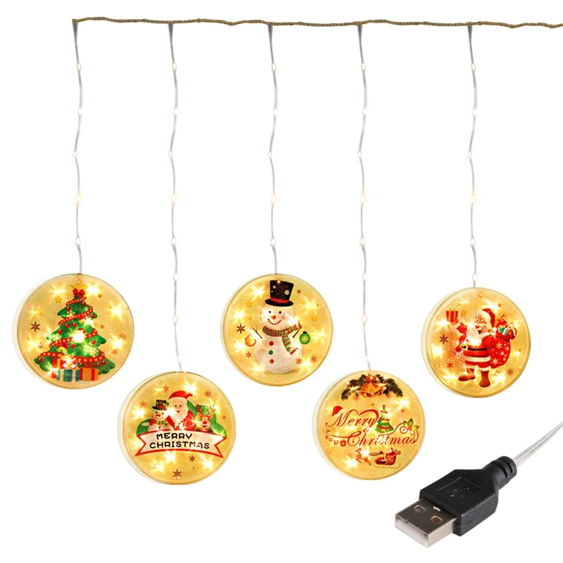 

Christmas String Lights, LED Christmas 2021 New Year Home bedroom Bookcase Holiday Decorations USB Charging for Festival, Pa